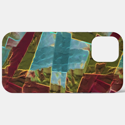 Bruin en blauw gespikkelde kartonnen was Case-Mate iPhone case (Achterkant (horizontaal))