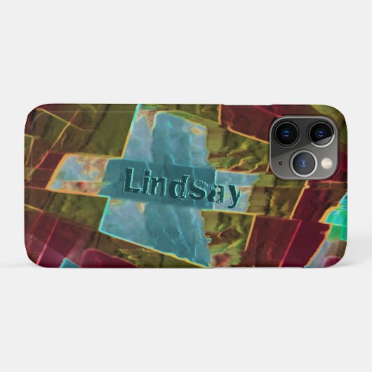 Bruin en blauw gespikkelde kartonnen was Case-Mate iPhone case (Achterkant (horizontaal))