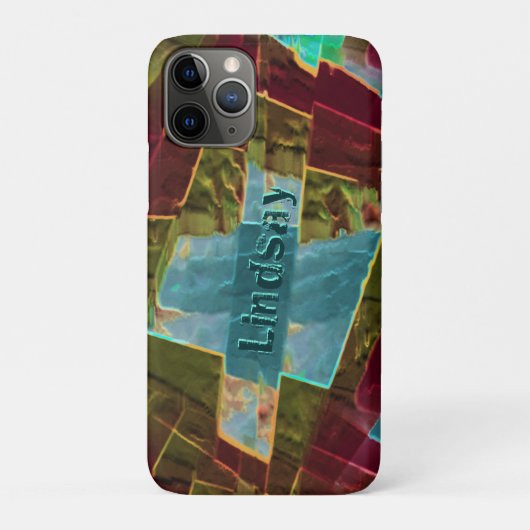 Bruin en blauw gespikkelde kartonnen was Case-Mate iPhone case (Achterkant)