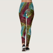 Bruin en blauw gespikkelde kartonnen was leggings (Achterkant)