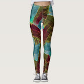 Bruin en blauw gespikkelde kartonnen was leggings (Voorkant)