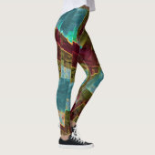 Bruin en blauw gespikkelde kartonnen was leggings (Rechts)