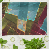 Bruin en blauw gespikkelde kartonnen was theedoek (Gevouwen)