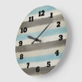 Bruin en Blauw horizontale strepen in Waterverf Grote Klok (Hoek)