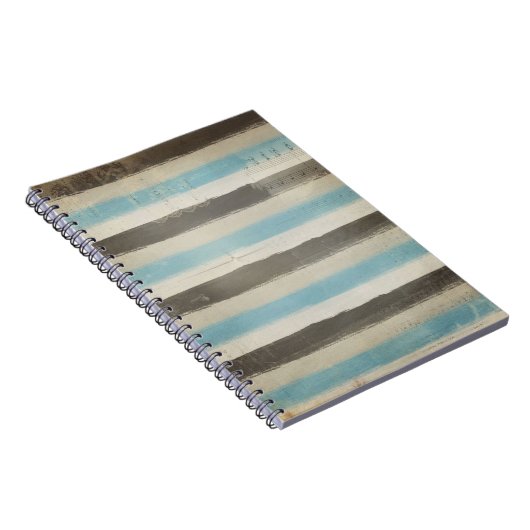 Bruin en Blauw horizontale strepen in Waterverf Notitieboek (Rechterzijde)
