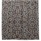Bruin en blauw lef afdrukken / Trendy-decor Douchegordijn (Voorkant)