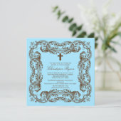 Bruin en blauw  Lijst Kaart (Staand voorkant)