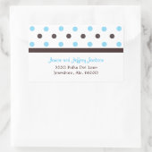 Bruin en Blauw: Polka Dot Adres Sticker (Tas)