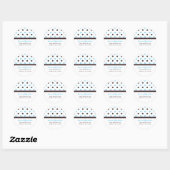 Bruin en Blauw: Polka Dot Adres Sticker (Vel)