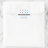 Bruin en Blauw: Polka Dot Adres Sticker (Tas)