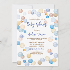 Bruin en Blauw Polka Dot Baby shower Kaart