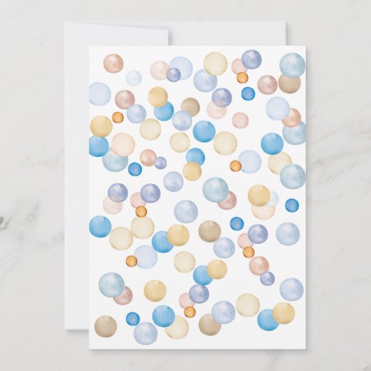 Bruin en Blauw Polka Dot Baby shower Kaart (Achterkant)