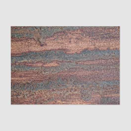 Bruin en blauw robuust metalen patroon tissuepapier (Voorkant)