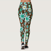 Bruin en blauw-roodbloemen leggings (Achterkant)