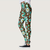 Bruin en blauw-roodbloemen leggings (Links)