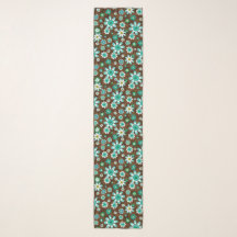 Bruin en blauw-roodbloemen