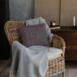 Bruin en Blauw Tweed Afbeelding Sierkussen