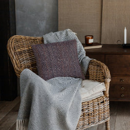 Bruin en Blauw Tweed Afbeelding Sierkussen