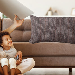 Bruin en Blauw Tweed Afbeelding Sierkussen Lumbar Kussen