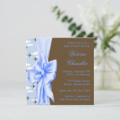 Bruin en blauw vliegtuig Baby Boy Shower Kaart (Staand voorkant)