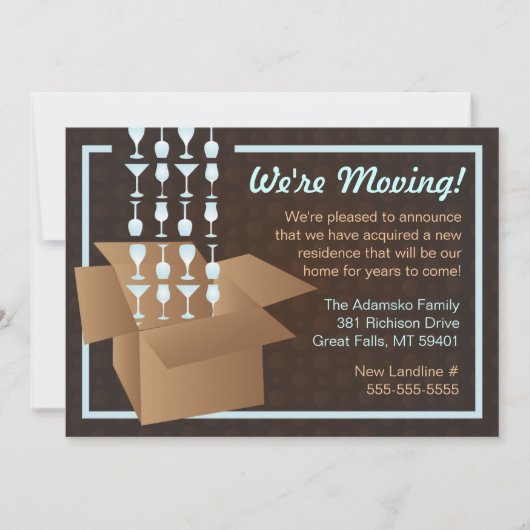 Bruin en blauw We verplaatsen de aankondiging van  (Voorkant)