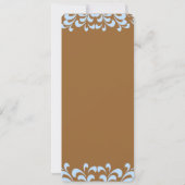 Bruin en Blauw wervelt bruiloft uitnodiging (Achterkant)