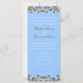 Bruin en Blauw wervelt bruiloft uitnodiging (Voorkant)