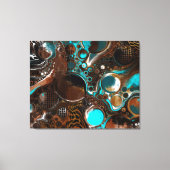 Bruin en blauwe marmer blauw canvas afdruk (Voorkant)