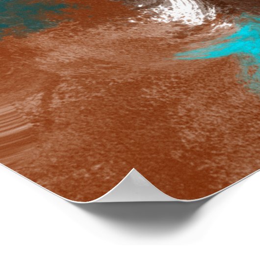 Bruin en blauwe marmer blauw poster (Hoek)