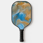 Bruin en blauwe marmer pickleball paddle (Voorkant)