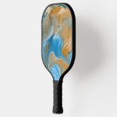 Bruin en blauwe marmer pickleball paddle (Links)
