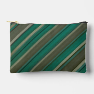 Bruin en Blauwgroen gestreept klein accessoirezakj Etui