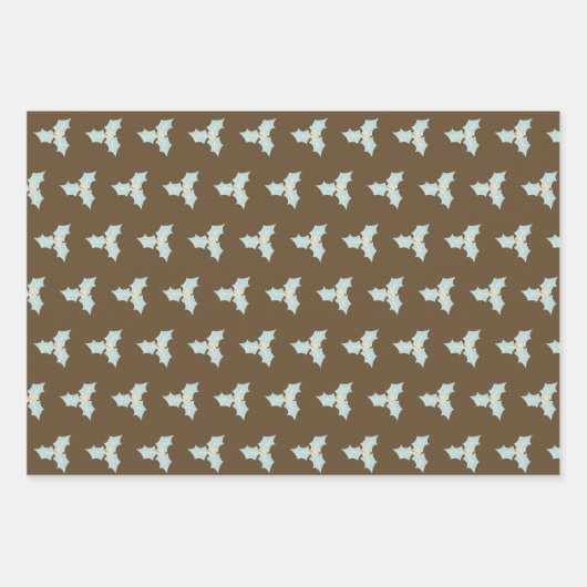 Bruin en Blauwgroen gnome | Kerstfeestdag Inpakpapier Vel (Voorkant 3)