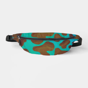 Bruin en Blauwgroen Koe Patroon Heuptasje