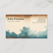  bruin en Blauwgroen koffiewinkelcafé Visitekaartje (Achterkant)