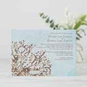 Bruin en Blauwgroen koraalrif - bruiloft Kaart (Staand voorkant)