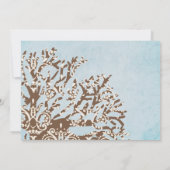 Bruin en Blauwgroen koraalrif - bruiloft Kaart (Achterkant)