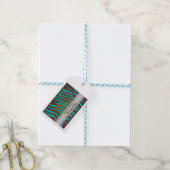 Bruin en Blauwgroen Zebra Pattern Dank je Cadeaulabel (Met Touw)