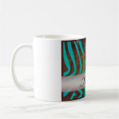 Bruin en Blauwgroen Zebra Pattern Dank je Koffiemok (Links)