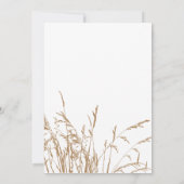 Bruin en Blauwgroen Zee Grass Beach Wedding Kaart (Achterkant)