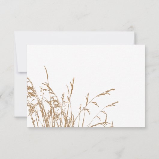 Bruin en Blauwgroen Zee Grass Beach Wedding rsvp (Achterkant)