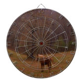 Bruin en blond paard in een veld dartbord (Voorkant)