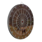 Bruin en blond paard in een veld dartbord (Voorkant Links)