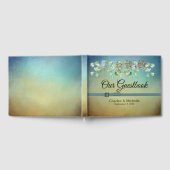 Bruin en Blue Ombre Wedding Guestbook Gastenboek (Volledig)