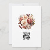 Bruin en Blush Bloemen Zomer Bruiloft Kaart (Achterkant)