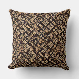 Bruin en bruin Abstract mozaïek Kussen