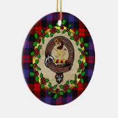 Bruin- en bruinsklan badge & Tartan - persoonlijke Keramisch Ornament (Rechts)