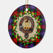 Bruin- en bruinsklan badge & Tartan - persoonlijke Keramisch Ornament (Links)