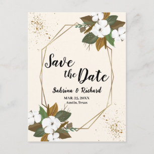 Bruin En Crème Bloem Bruiloft Save The Date Briefkaart