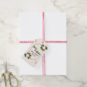 Bruin en crème bloemenbruiloft save the date cadeaulabel (Met Touw)